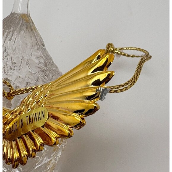 Vintage Hummingbird Christmas Tree Ornament Clear Plastic Bird Gold Tone Wings - Picture 5 of 9